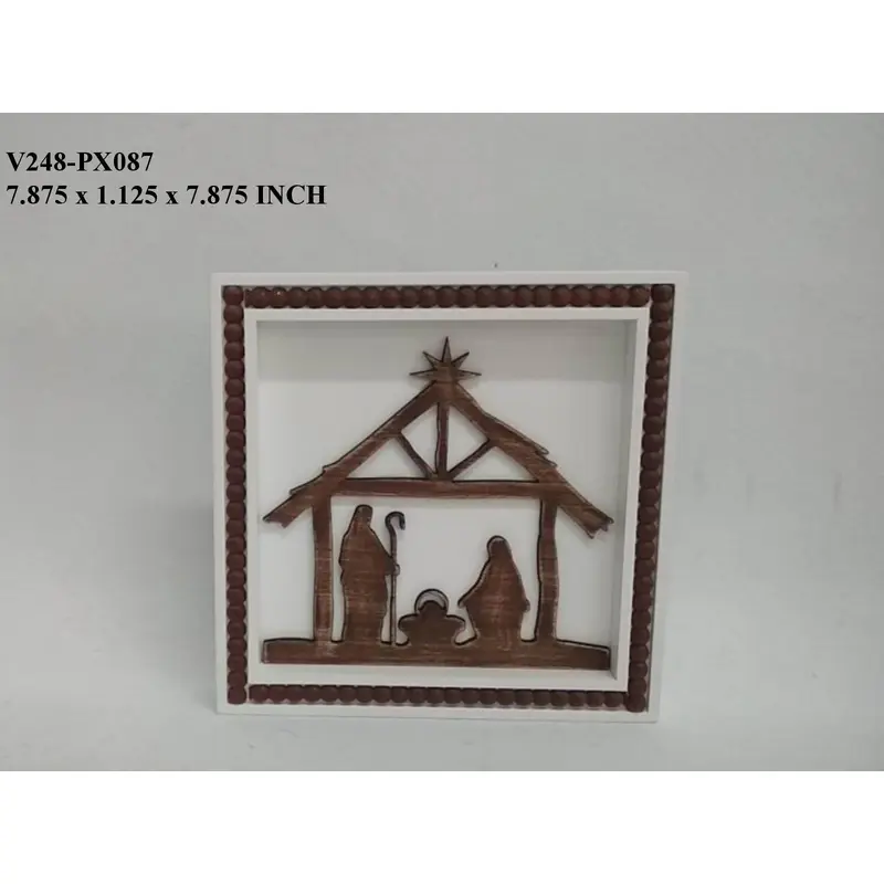 7.8" Wooden Nativity Wall decor