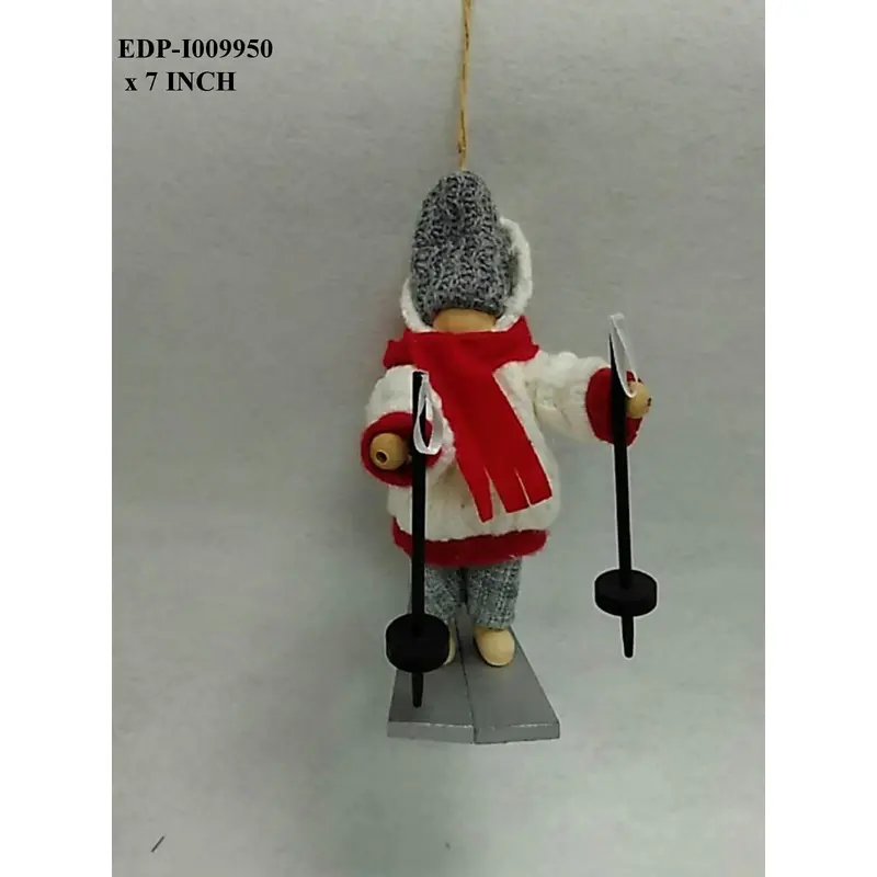 7"H. Fabric Boy Skiing Orn