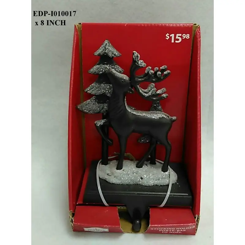 8.0"H. Reindeer with Tree Stocking Holder