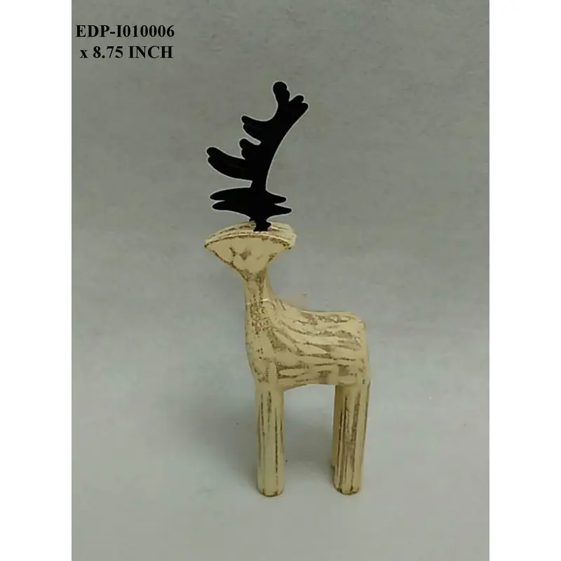 8.75"H. Standing Wooden Deer