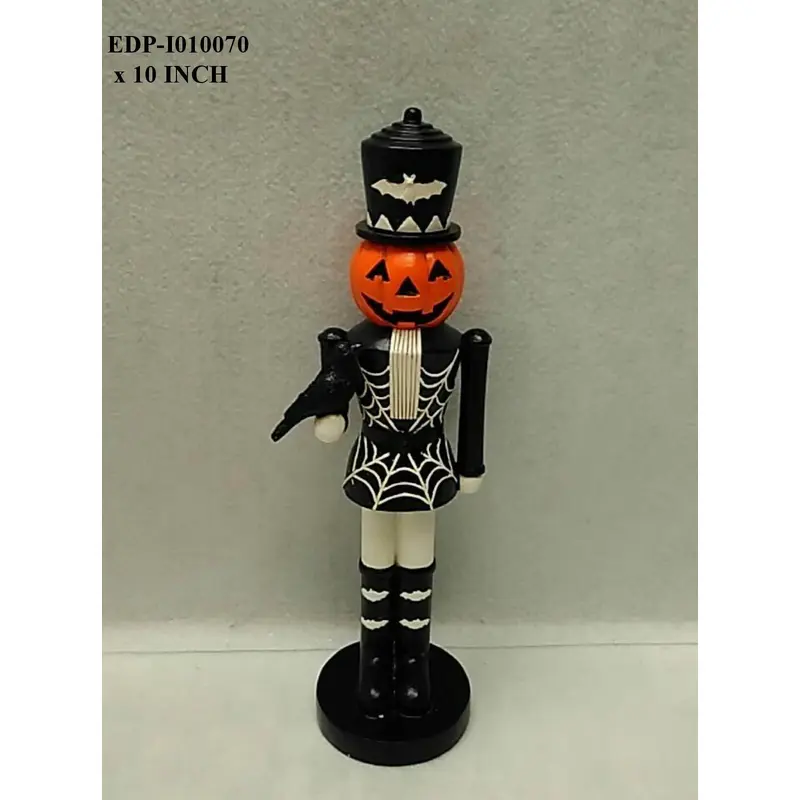 10" Wooden Pumpkin Head Nutcracker