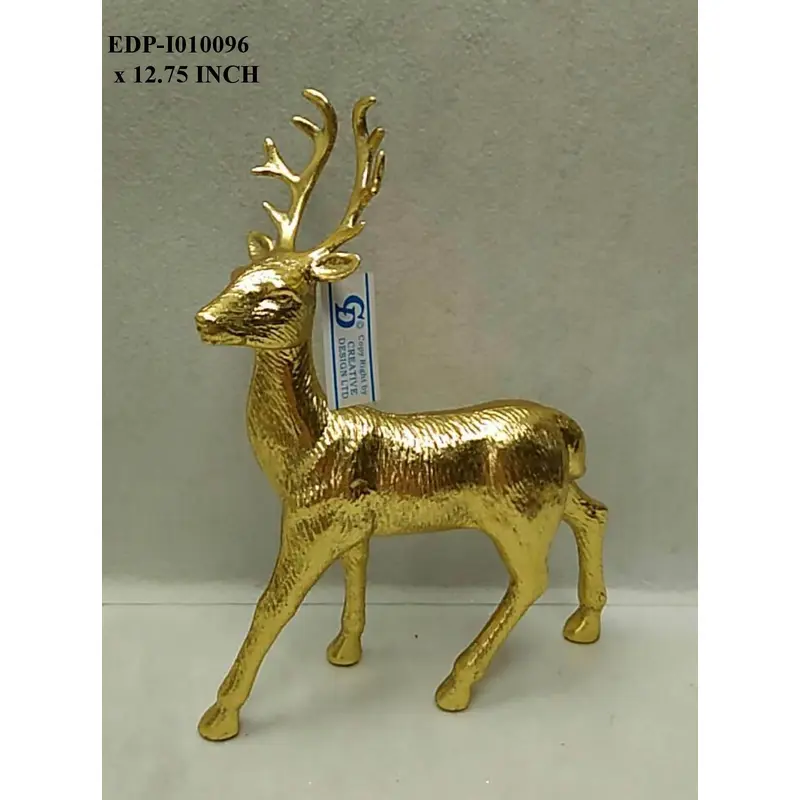 12.75" Gold Standing Reindeer