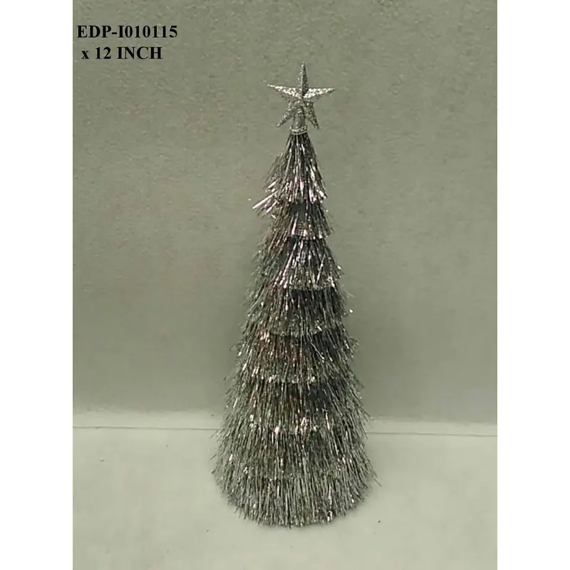 12" Silver Tinsel Tree