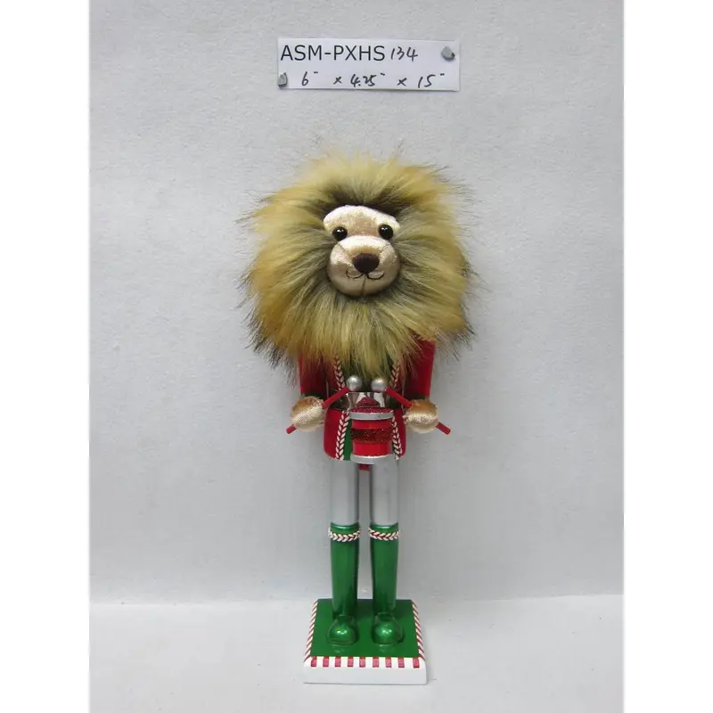 15" Wooden Lion Nutcracker