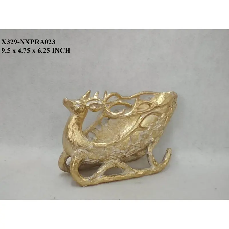 6.25" Polyresin Deer Sleigh