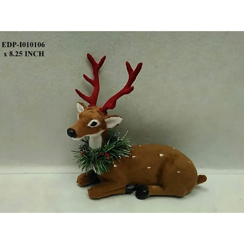 8.25" Natural Sitting Reindeer