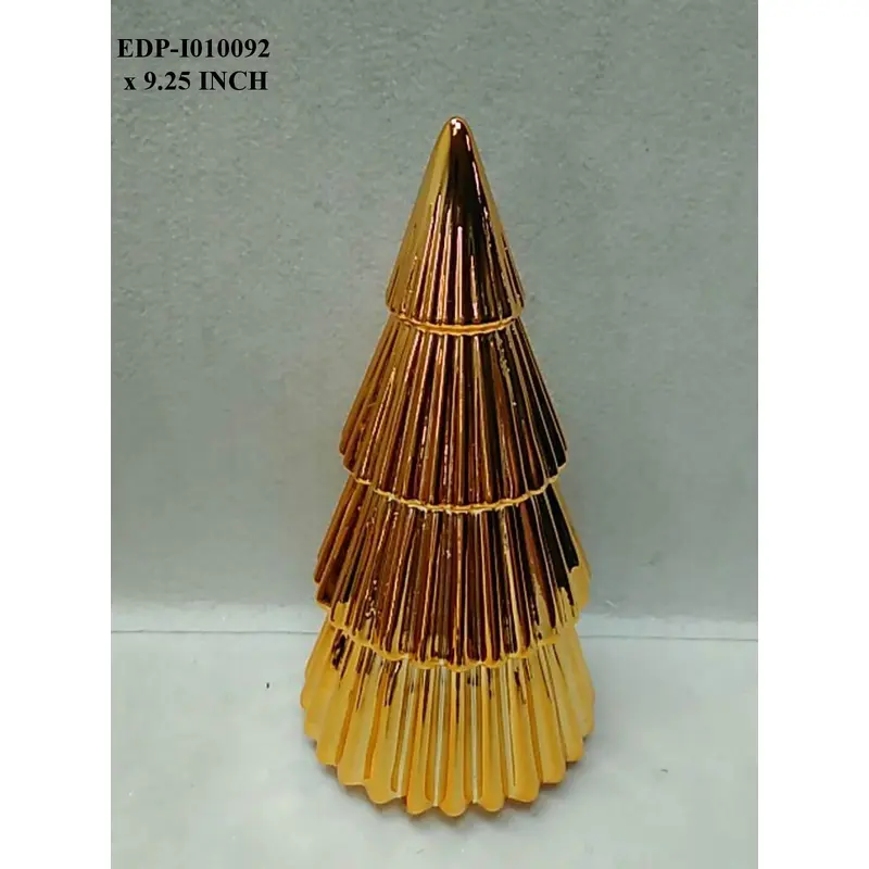 9.25" Ceramic Electroplated Gold Table Top Tree