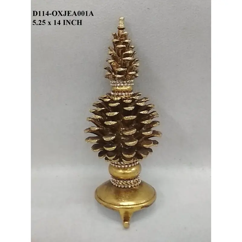 Polyresin Gold Pinecone Like Stocking Holder
