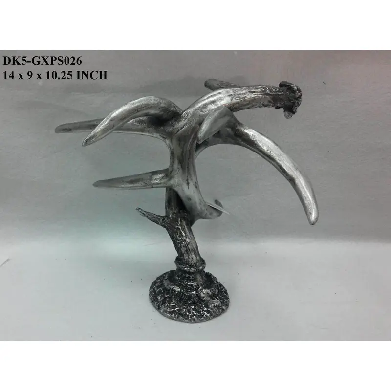 Polyresin Silver Deer Antler Table Top decor