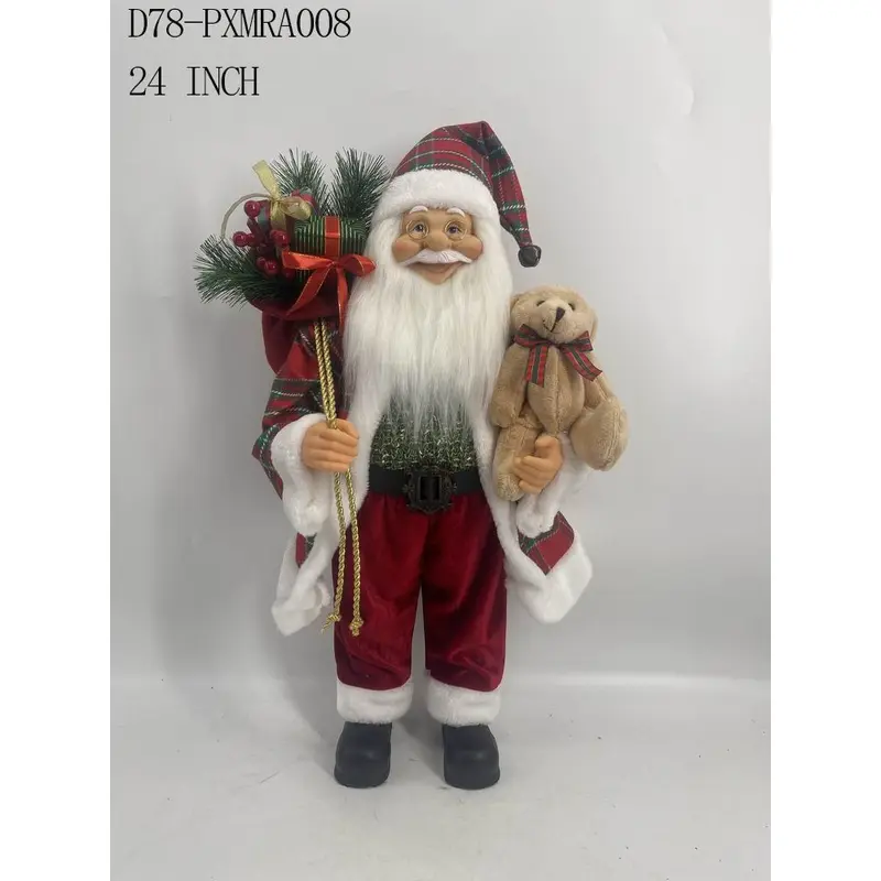 Traditional Standing  Santa with Toys