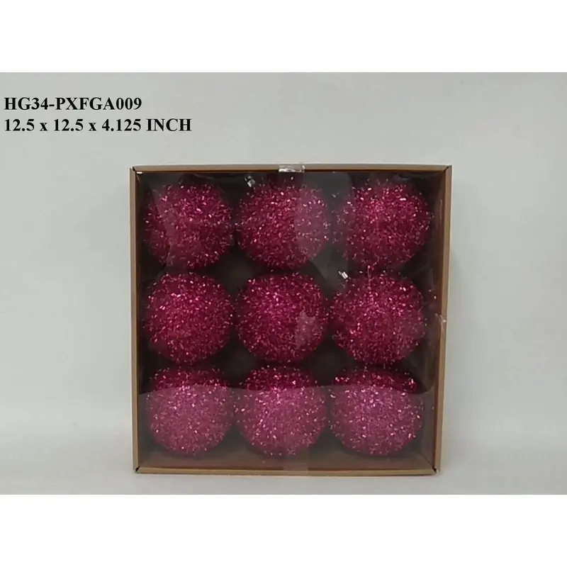 Pink Glittered Shatterproof Ball Boxed Orn
