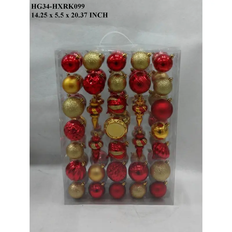 Red/Gold Shatterproof Ball Boxed Orn