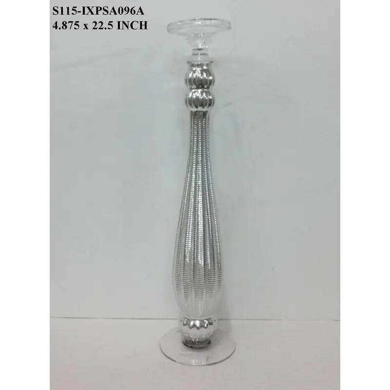Silver Glass Candle Holder