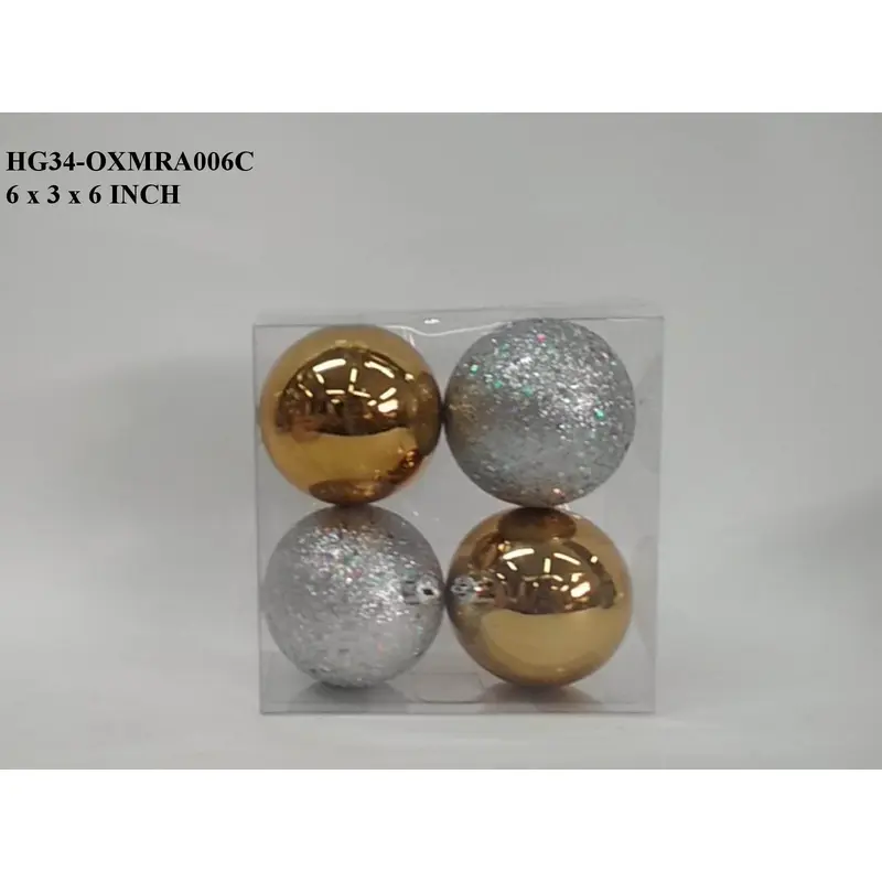 Silver/Gold Shatterproof Ball Boxed Orn