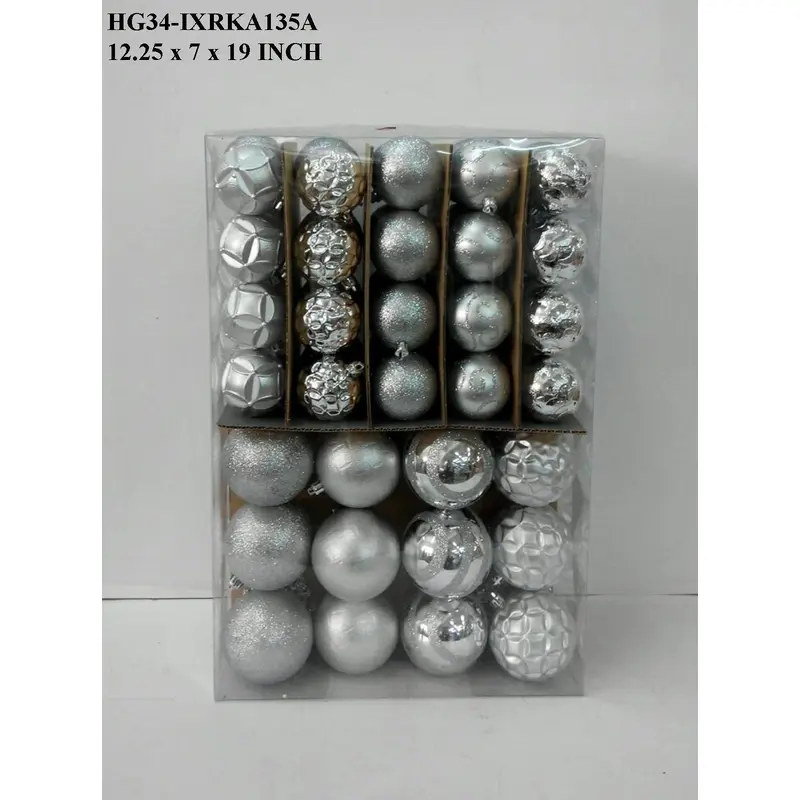 Silver Shatterproof Ball Boxed Orn