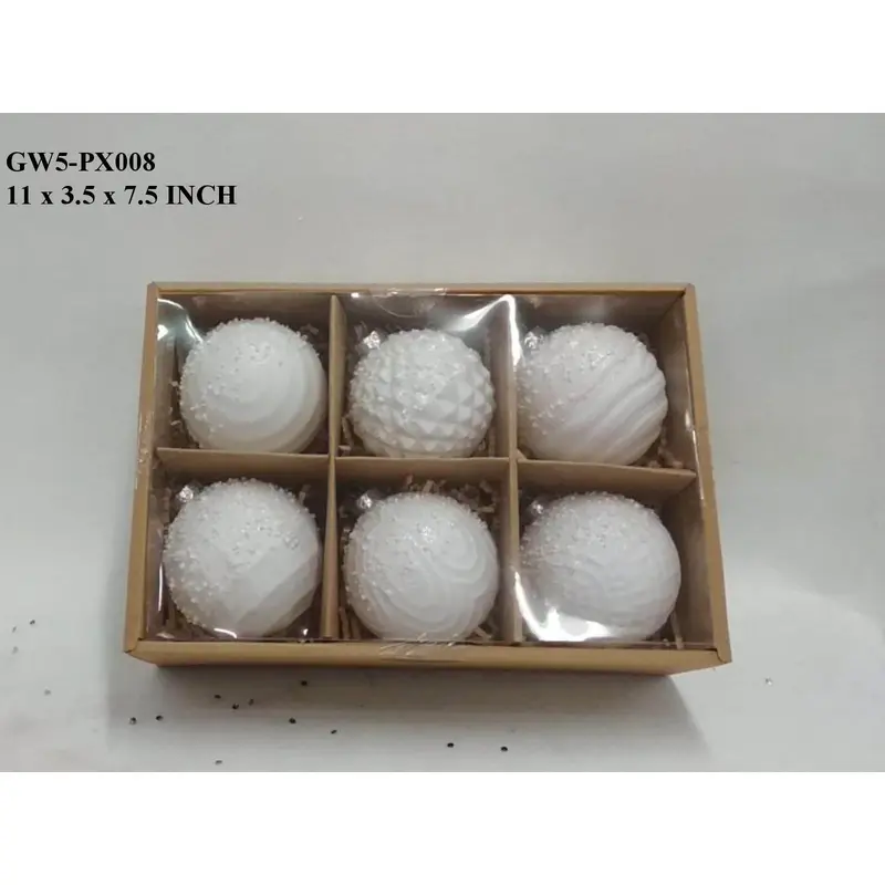 White Shatterproof Ball Boxed Orn