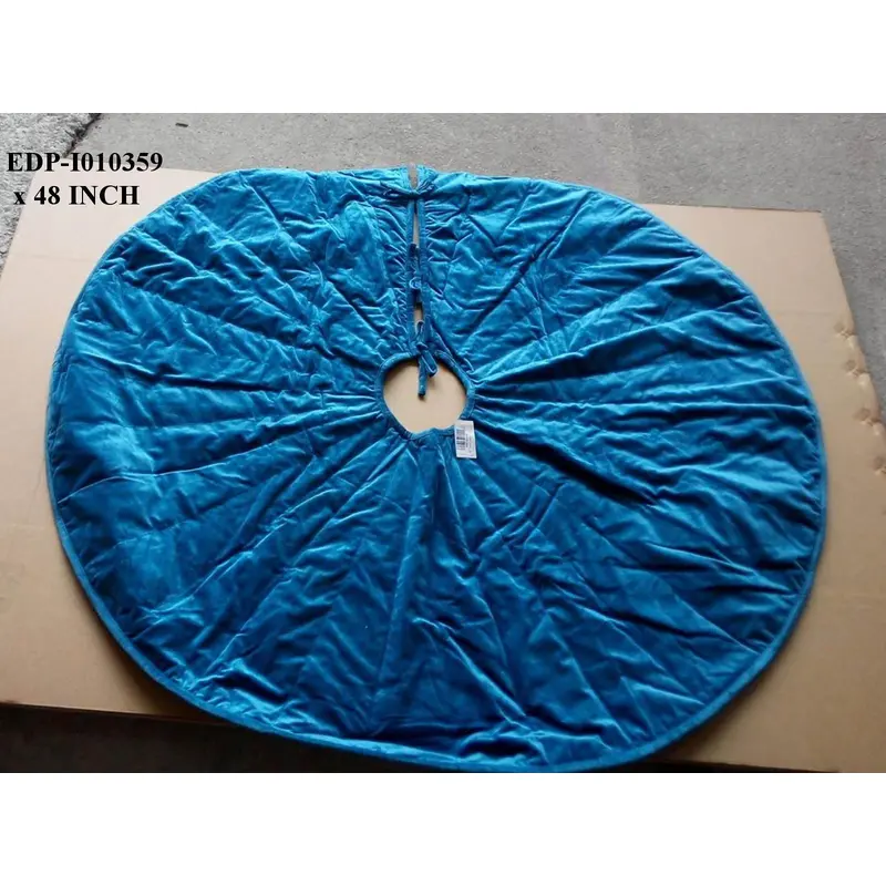 Plain Blue Fabric Tree Skirt