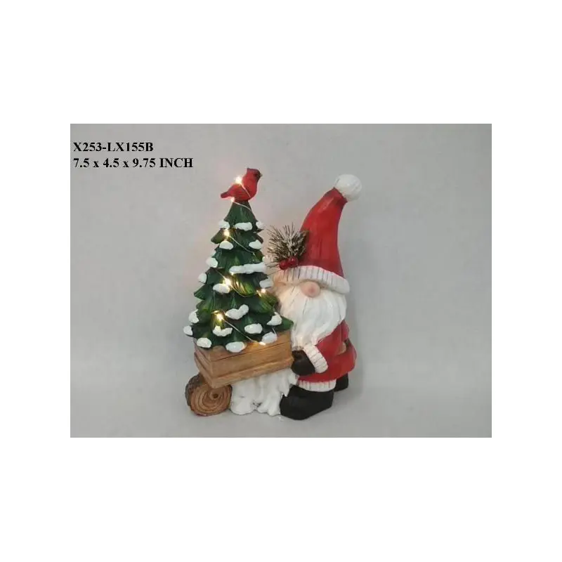 Polyresin Gnome with Christmas Tree