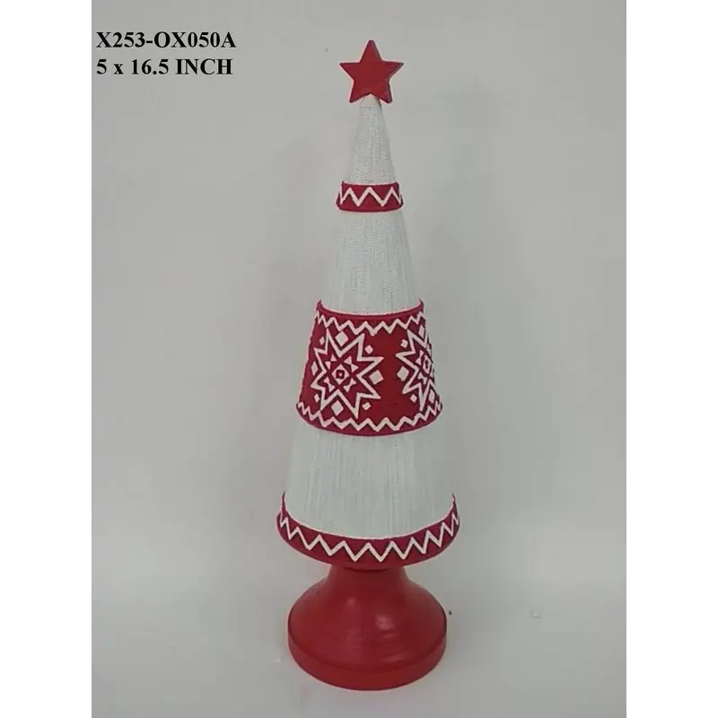 Polyresin Red/WhiteCone Tree