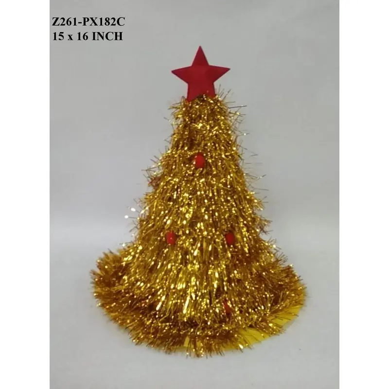 Tinsel Gold  Christmas Hat