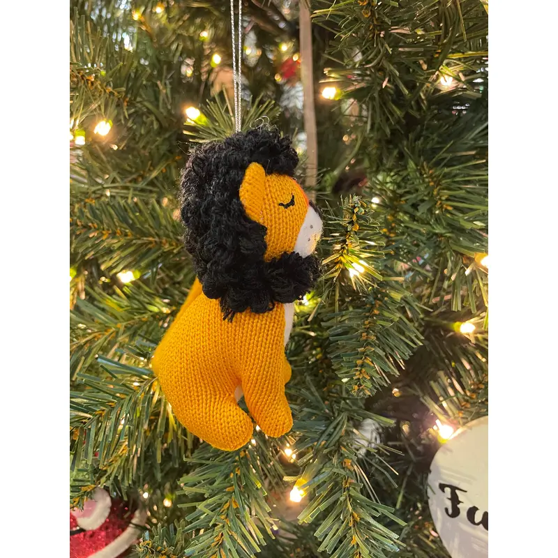 4" Fabric Animals Ornaments (Zebra, Lion)