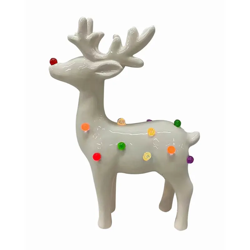Lighted Ceramic Reindeer