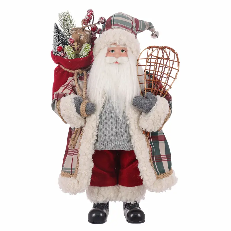 Plaid Coat Santa with Light Skin