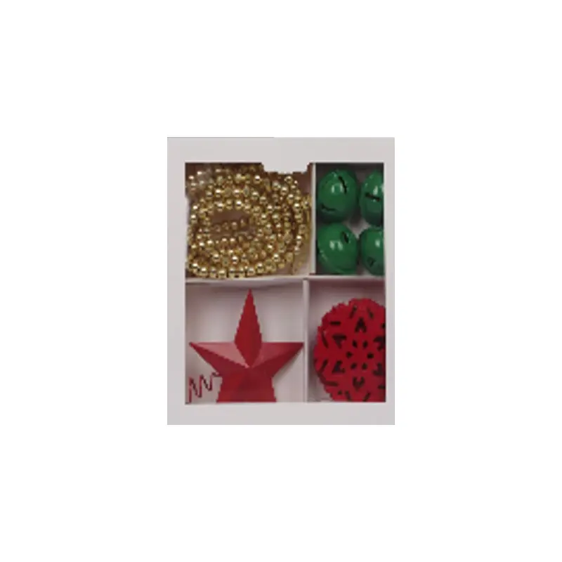 Red/Green/Gold 4 Category Box - Ornament, Bead Garland & Tree Topper