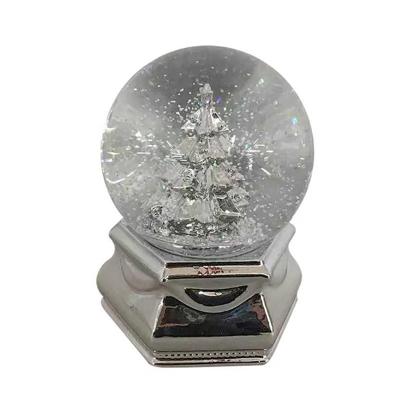 Silver Christmas Tree Waterglobe