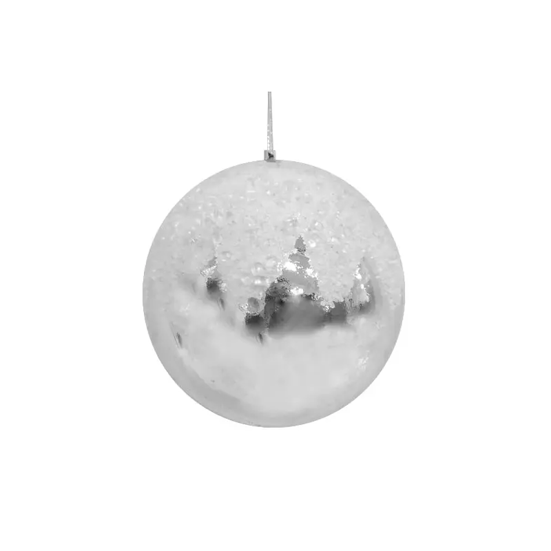 Silver Ice Top Ball Ornament