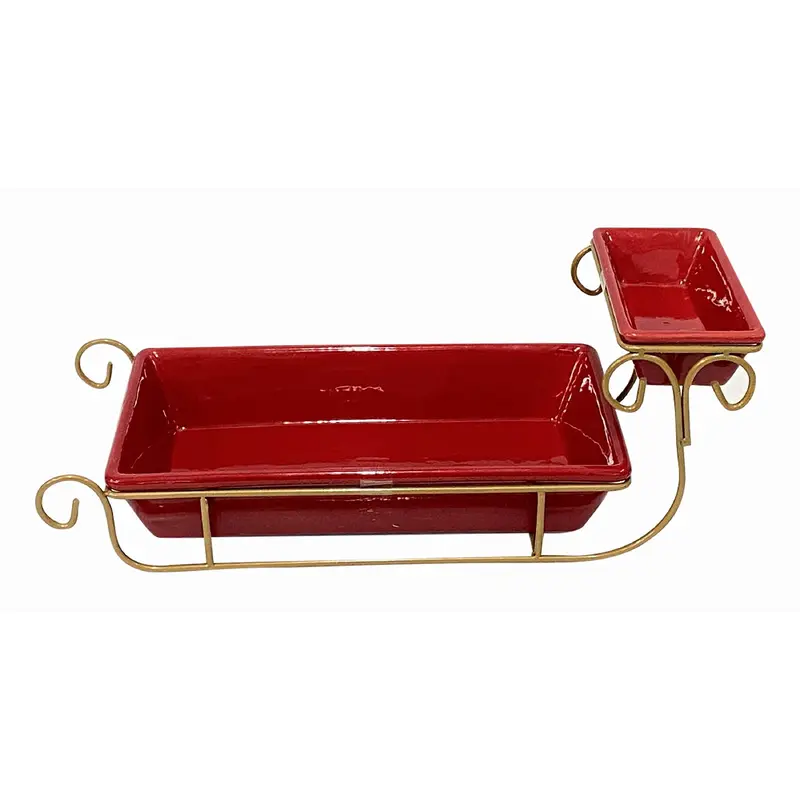 Two-Tier Sleigh Chip And Dip Server