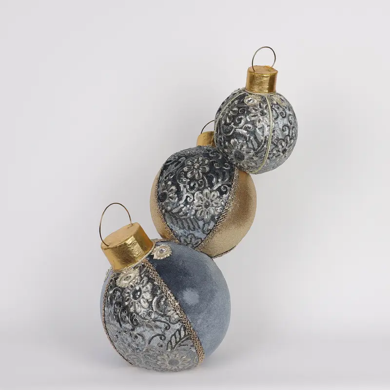 11. X 11.4 X 23.6"H STACKED ORNAMENTS DECOR