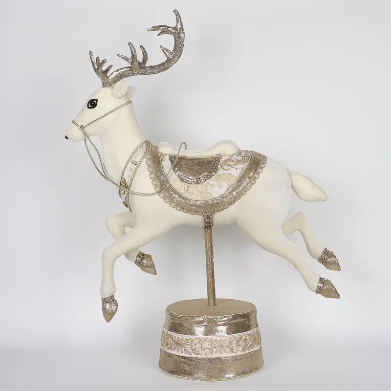23.246 X 13.79 X 33.49"H GOLD DEER DECOR