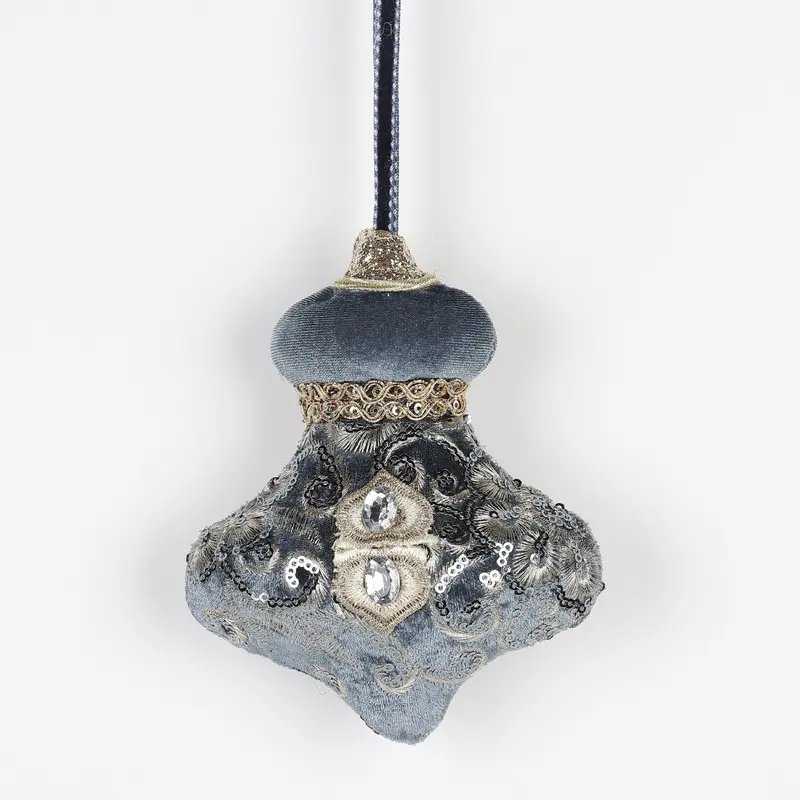 4.3 X 2.8 X 5.5"H BLUE FINIAL ORNAMENT