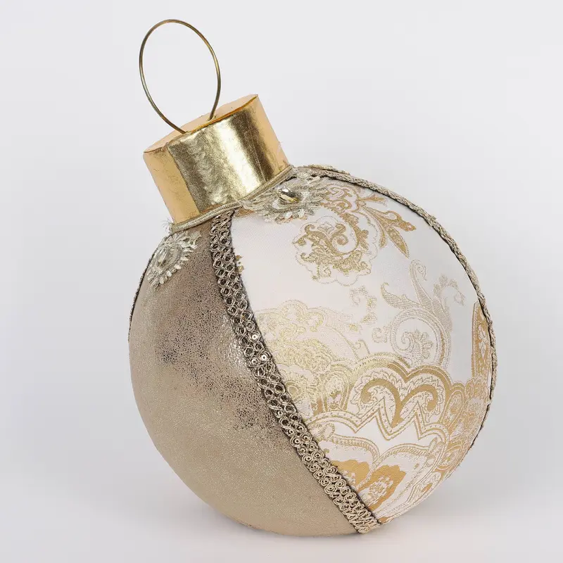 7.88 X 7.88 X 9.85"H GOLD ORNAMENT TABLE TOP DECOR