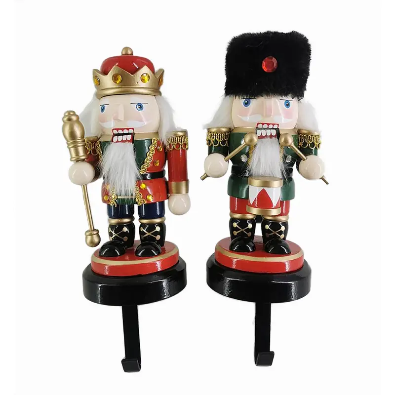 8" S/2 Nutcracker Stocking Holder
