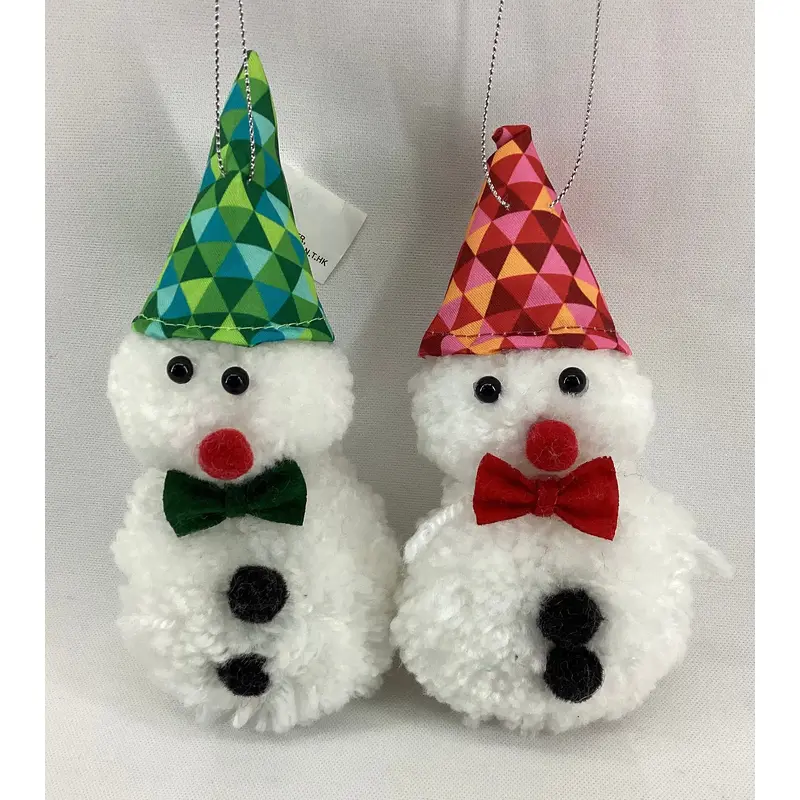 Fabric Snowman Ornament - 2 Styles