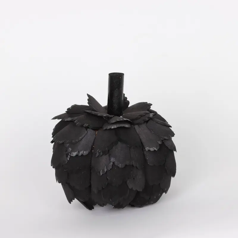 HALLOWEEN 5.25"H PUMPKIN DECOR - BLACK