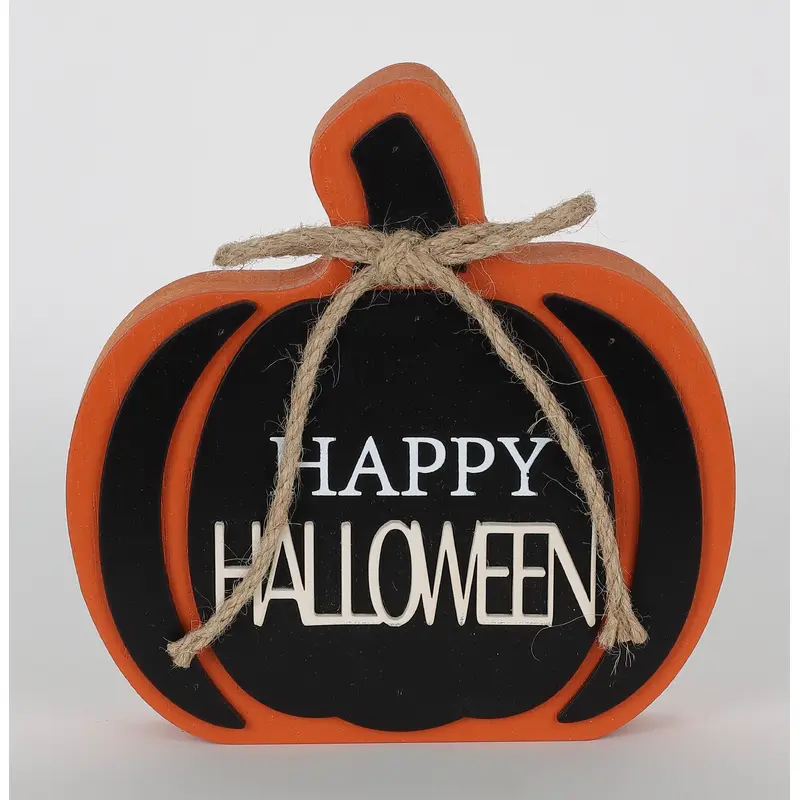 HALLOWEEN 6"H HAPPY HALLOWEEN PUMPKIN DECOR