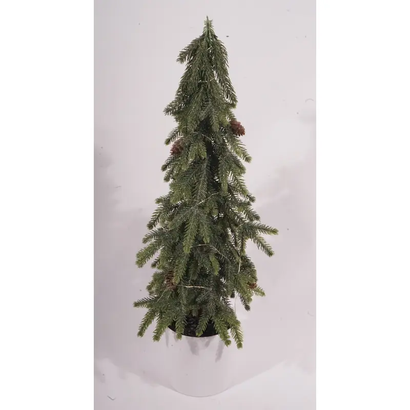 LED Glittered Tabletop Tree With Plastic Pot