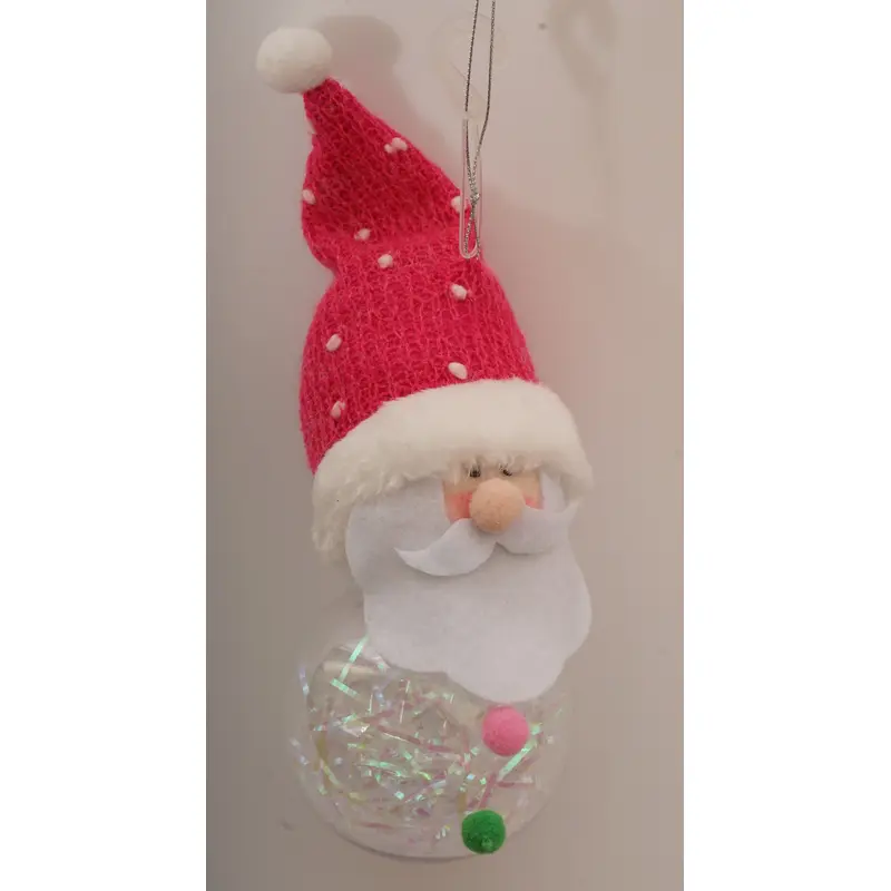 Pink Santa Ornaments.