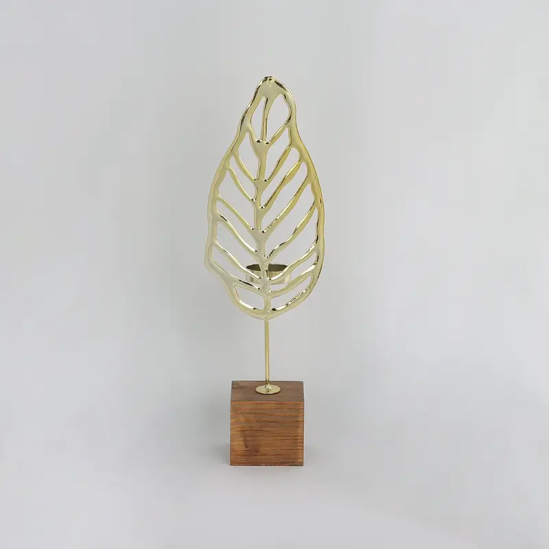 13.5INCH Metal golden leaf decoration
