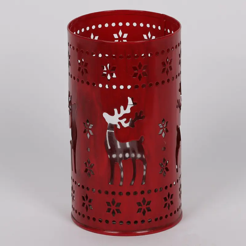4 X 7"H DEER RED TIN DECOR