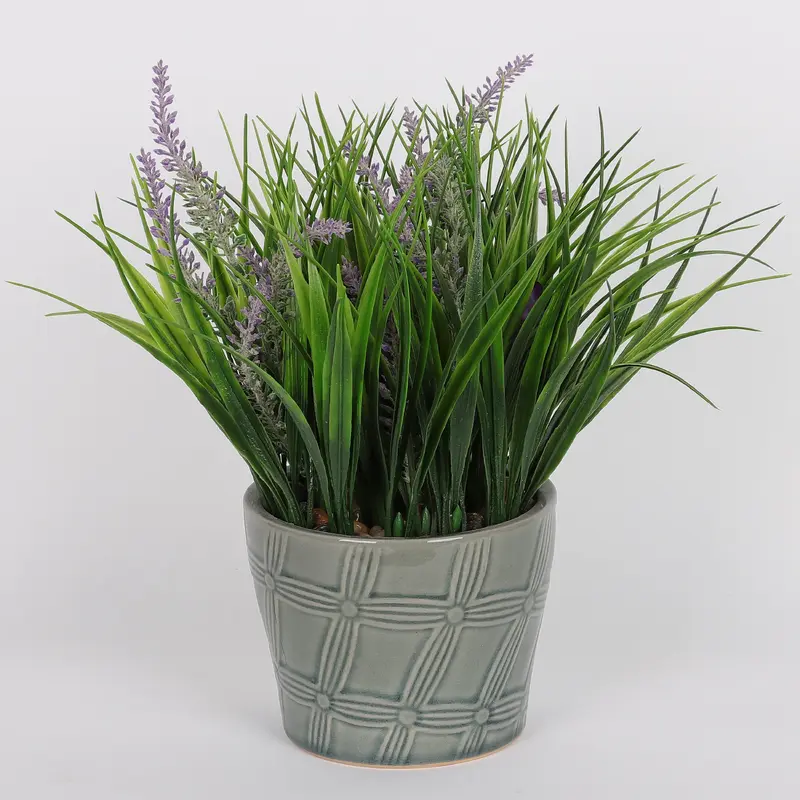 5 X 5 X 11.5"H GREENERY W/POT DECOR