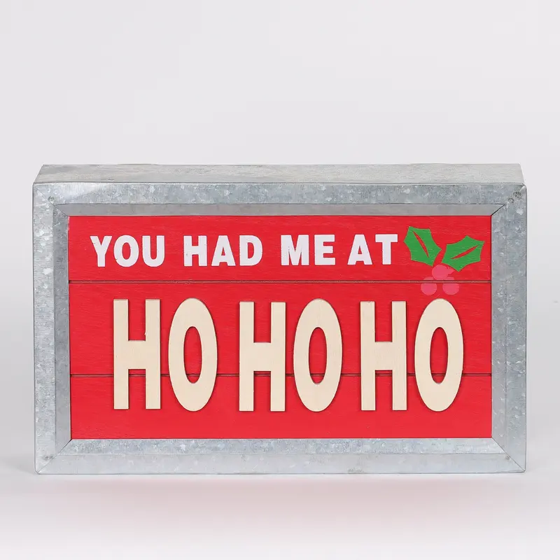 6.25 X 10 X 2"H CHRISTMAS HOHOHO DECOR