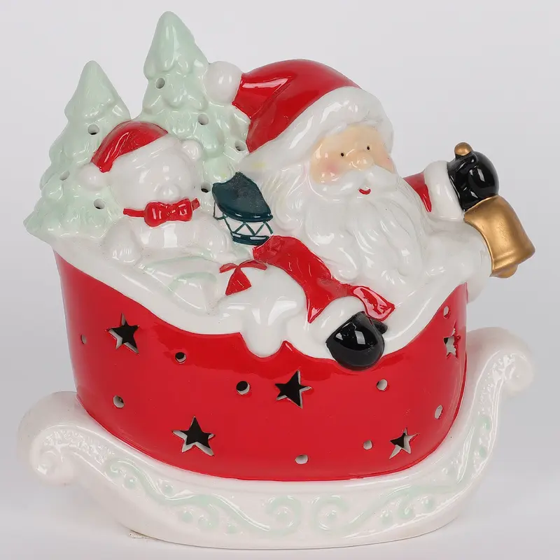 7 X 4 X 6.5"H CERAMIC SANTA DECOR
