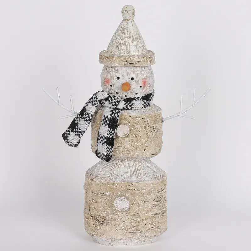 9 X 4 X 12.5"H  SNOWMAN W/SCARF DECOR