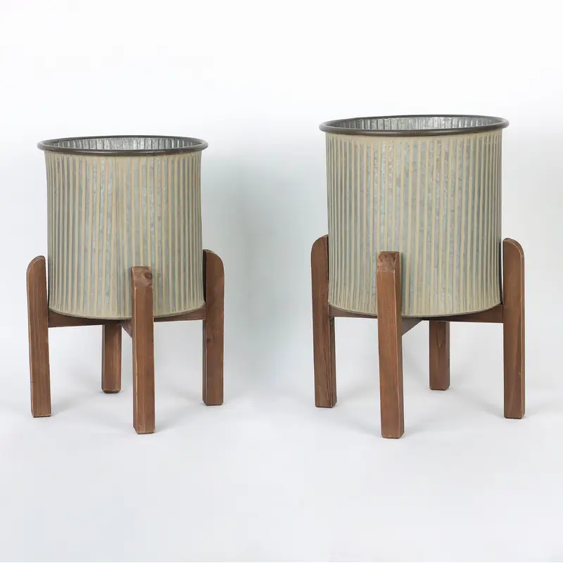 Set of Four, flower pot with corner stand