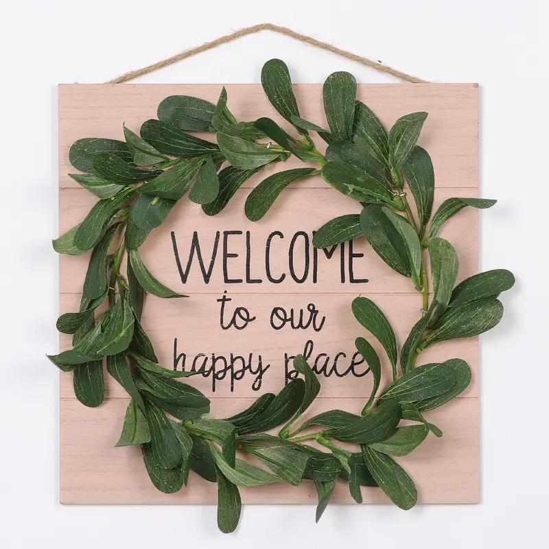 Spring Greenery with Wooden Signage