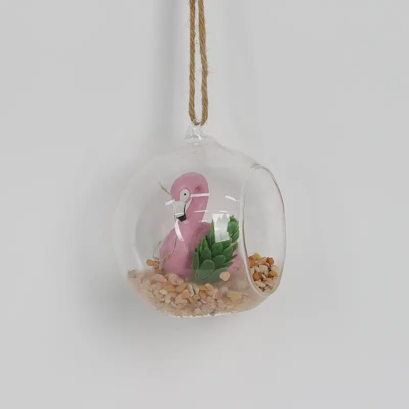 Spring Hanging Decor  on a Glass Base with Swan